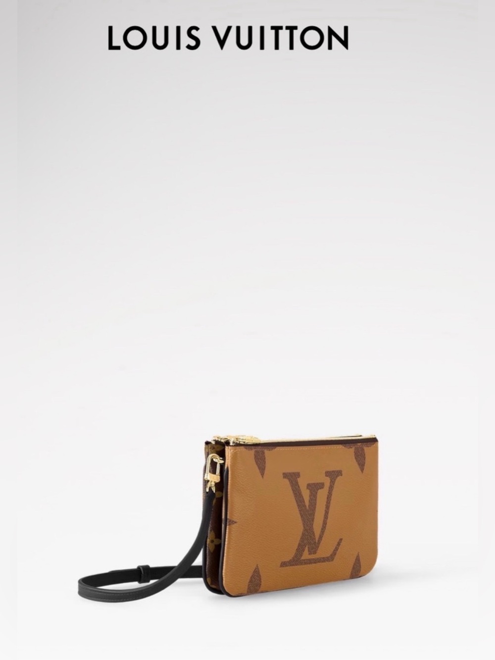 Louis Vuitton Double Zip Pochette Reverse Monogram Giant Crossbody Box Dust Bag - Picture 2 of 16